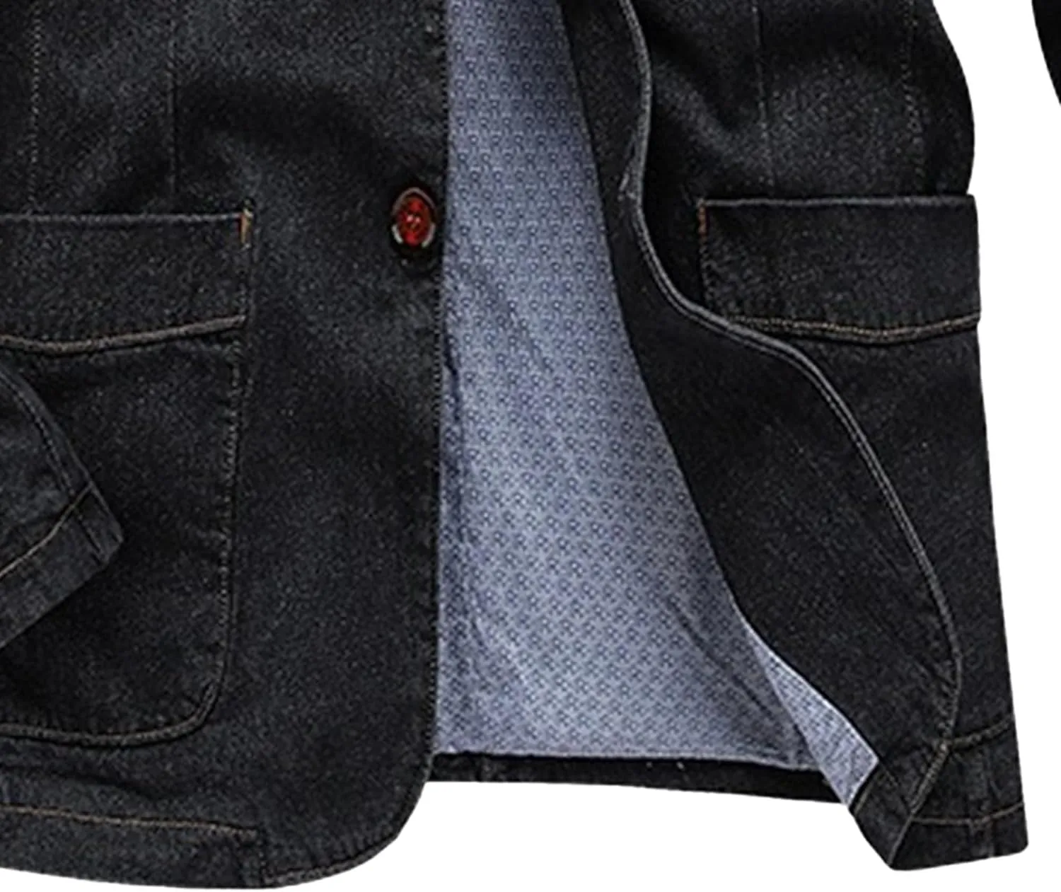 JEKE-DG Men's Blazer Collar Casual Denim Jacket Button Down Trucker Jean Jacket Classic Slim Fit Suit Jackets