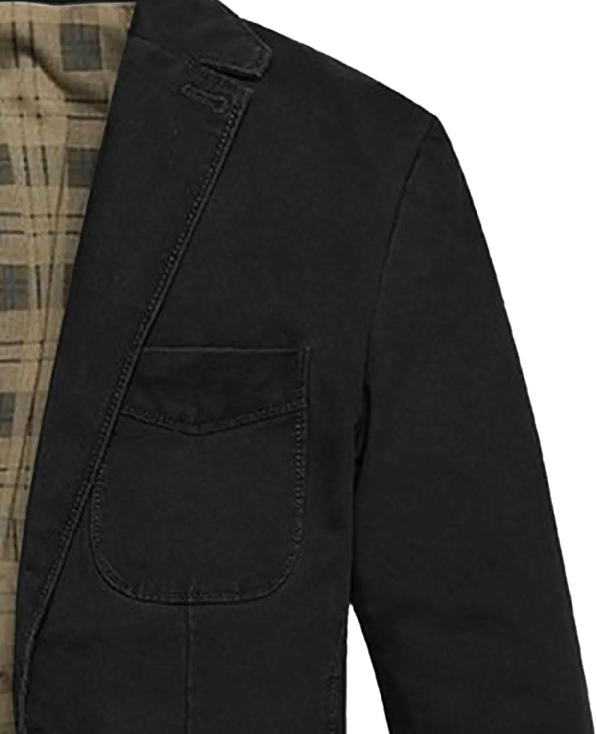 JEKE-DG Men's Blazer Collar Casual Denim Jacket Button Down Trucker Jean Jacket Classic Slim Fit Suit Jackets