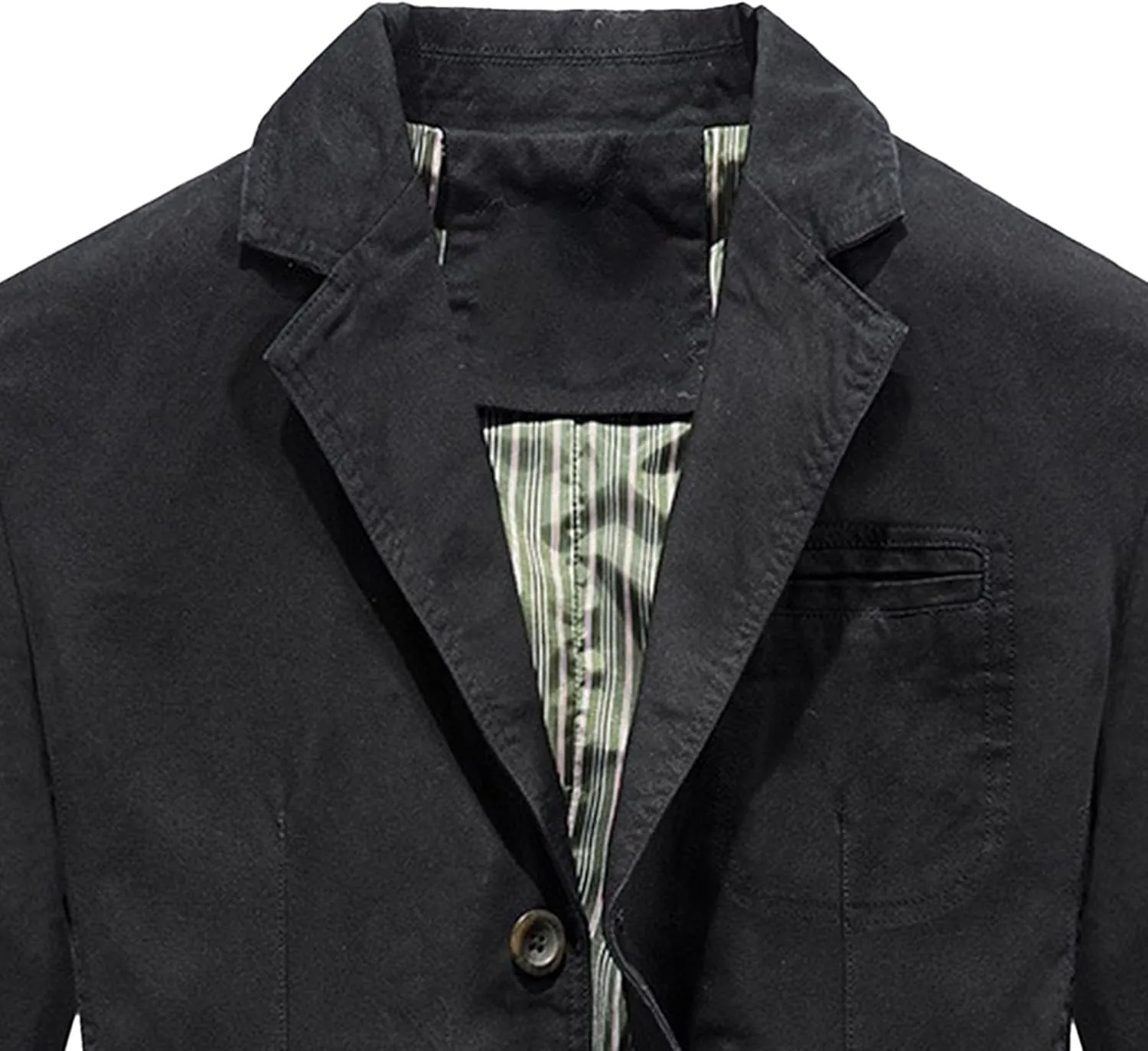 JEKE-DG Men's Blazer Collar Casual Denim Jacket Button Down Trucker Jean Jacket Classic Slim Fit Suit Jackets