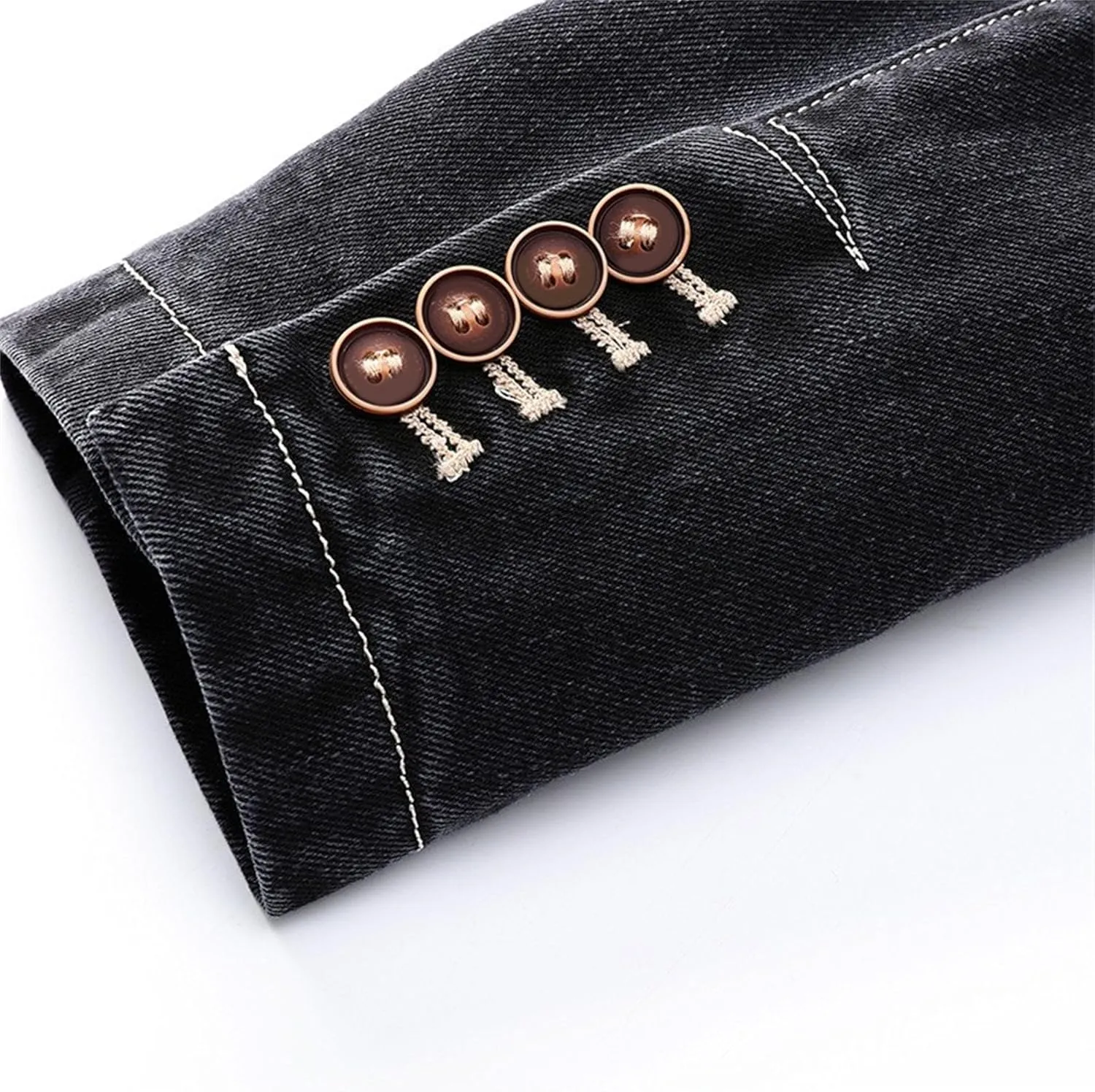 JEKE-DG Men's Blazer Collar Casual Denim Jacket Button Down Trucker Jean Jacket Classic Slim Fit Suit Jackets
