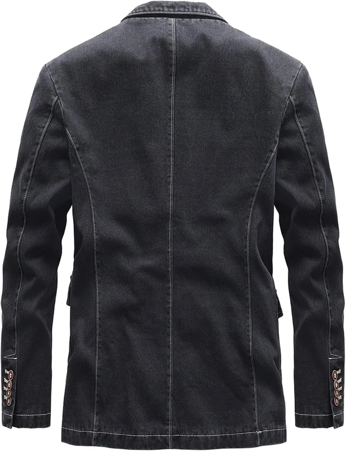 JEKE-DG Men's Blazer Collar Casual Denim Jacket Button Down Trucker Jean Jacket Classic Slim Fit Suit Jackets