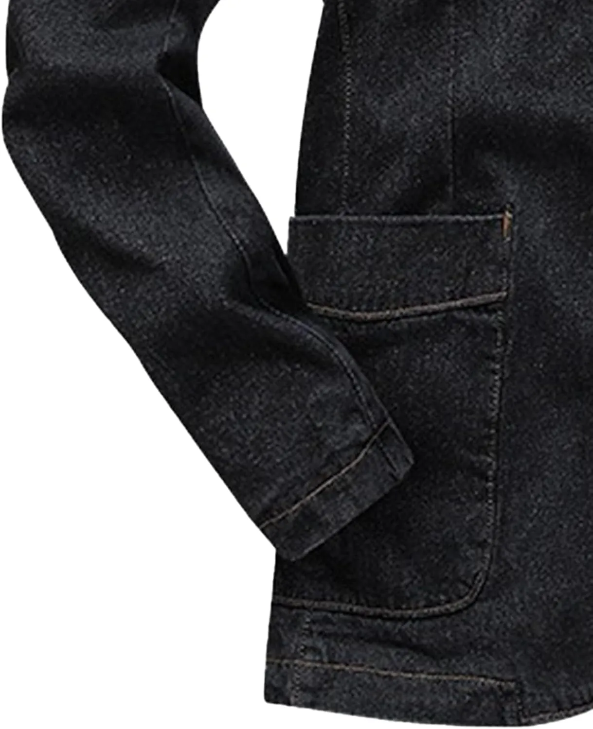 JEKE-DG Men's Blazer Collar Casual Denim Jacket Button Down Trucker Jean Jacket Classic Slim Fit Suit Jackets