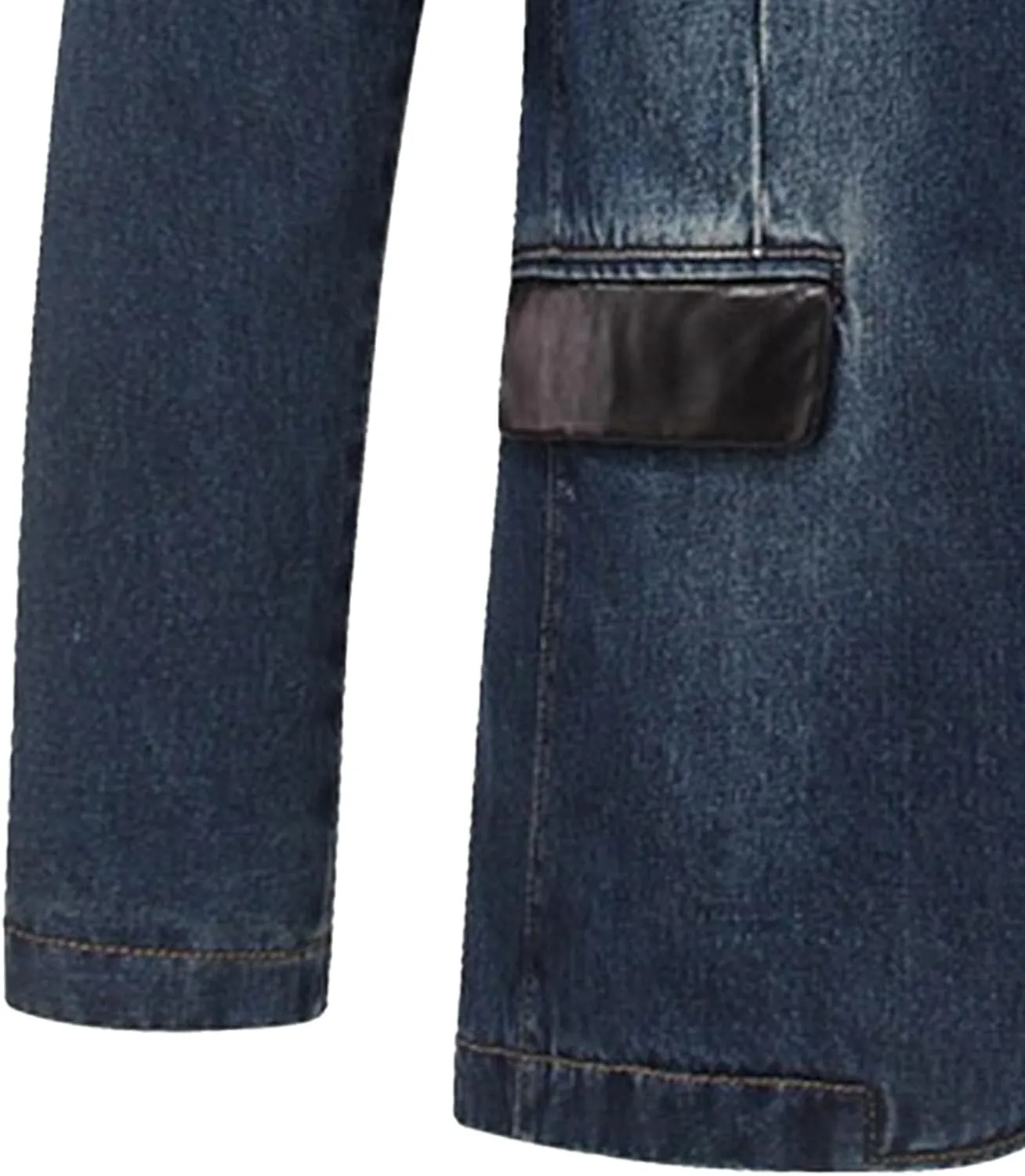 JEKE-DG Men's Blazer Collar Casual Denim Jacket Button Down Trucker Jean Jacket Classic Slim Fit Suit Jackets