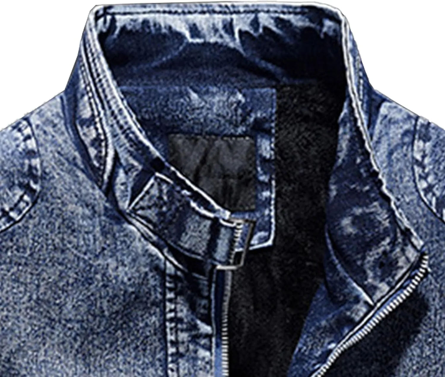 JEKE-DG Men's Slim Fit Classic Trucker Jean Jacket Vintage Full Zip Denim Jacket Casual Fashion Work Jacket Coat