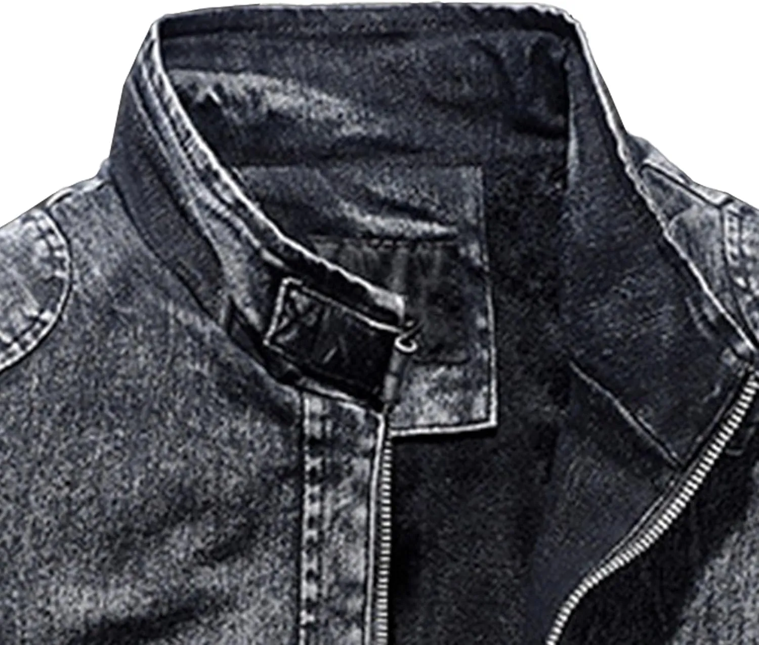 JEKE-DG Men's Slim Fit Classic Trucker Jean Jacket Vintage Full Zip Denim Jacket Casual Fashion Work Jacket Coat