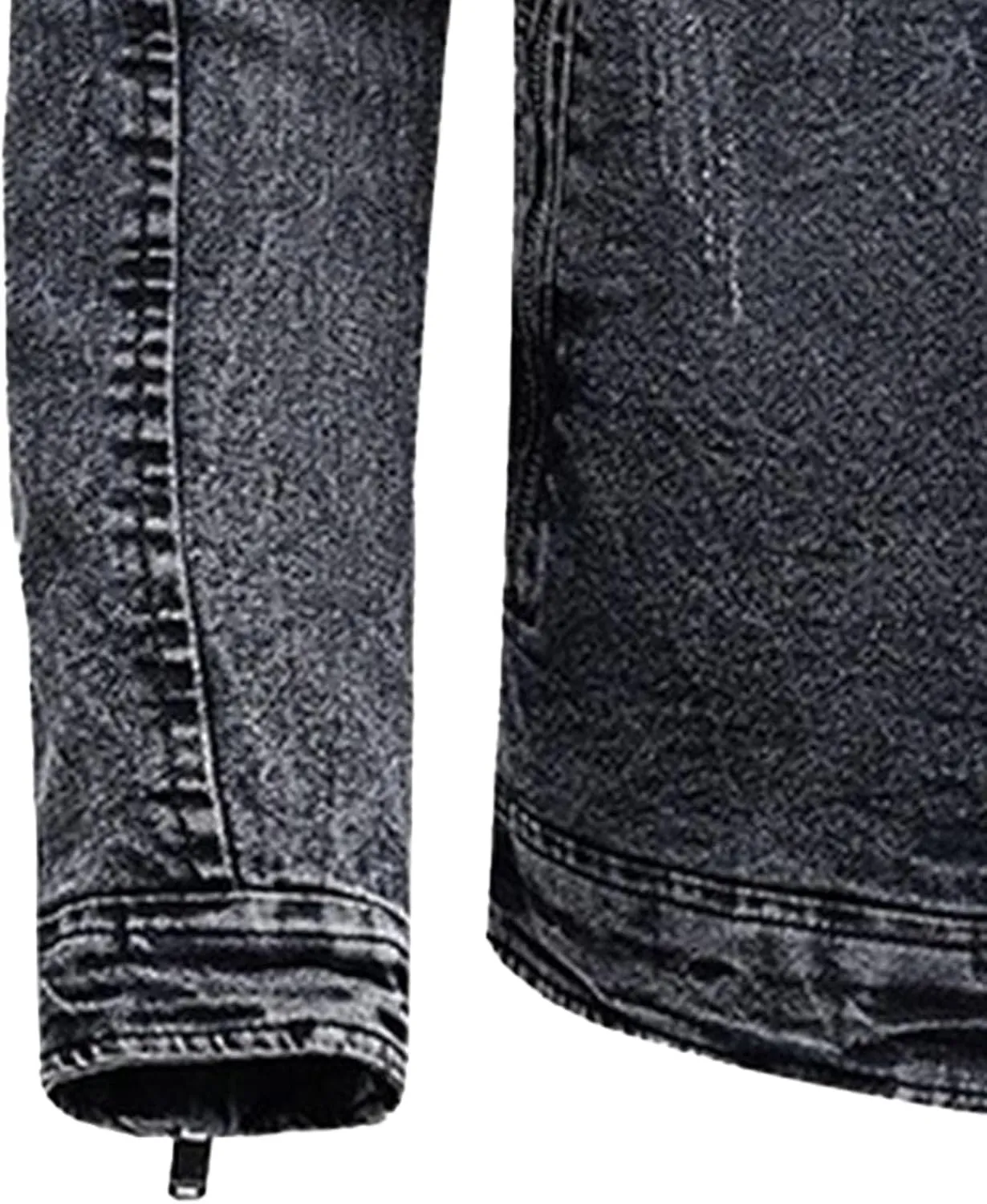 JEKE-DG Men's Stand Collar Vintage Casual Jean Jacket Slim Fit Lined Trucker Denim Jacket Full Zip Classic Biker Jackets