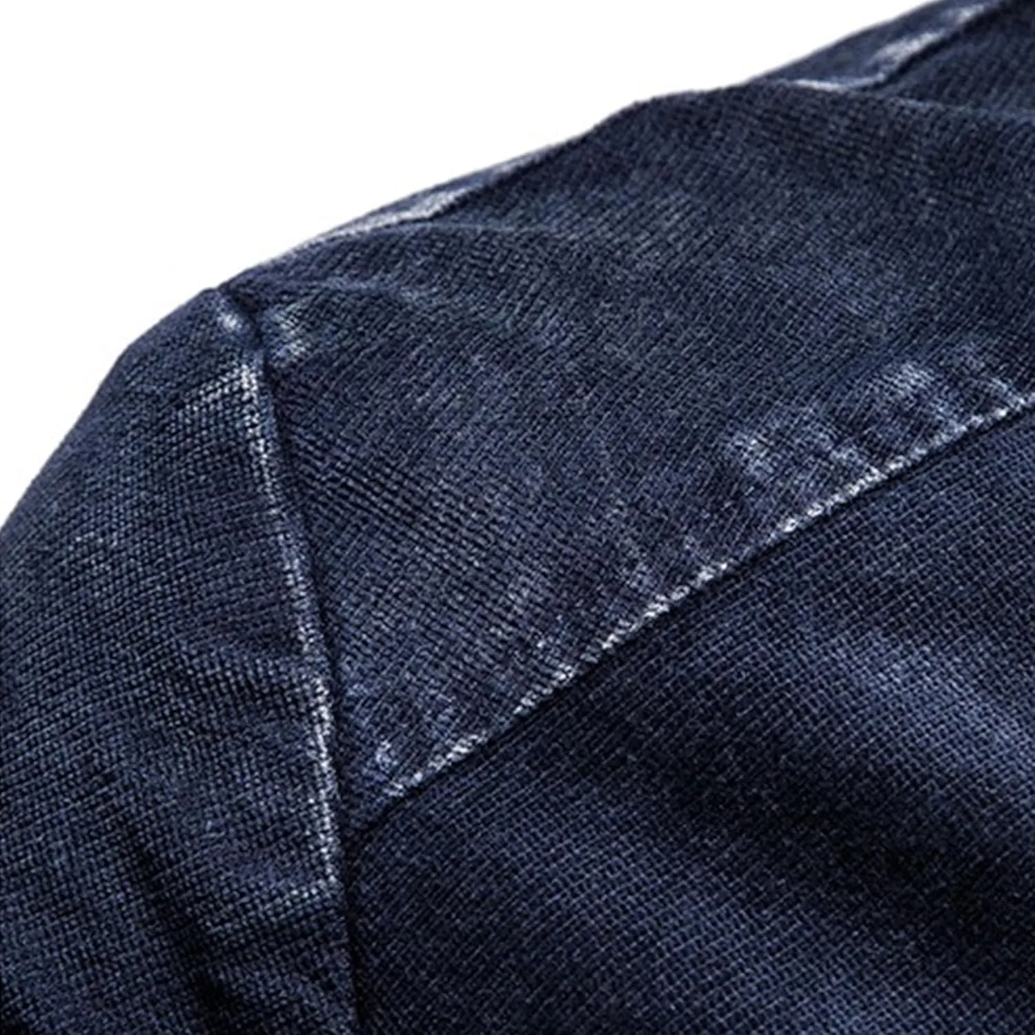 JEKE-DG Men's Stand Collar Vintage Casual Jean Jacket Slim Fit Lined Trucker Denim Jacket Full Zip Classic Biker Jackets