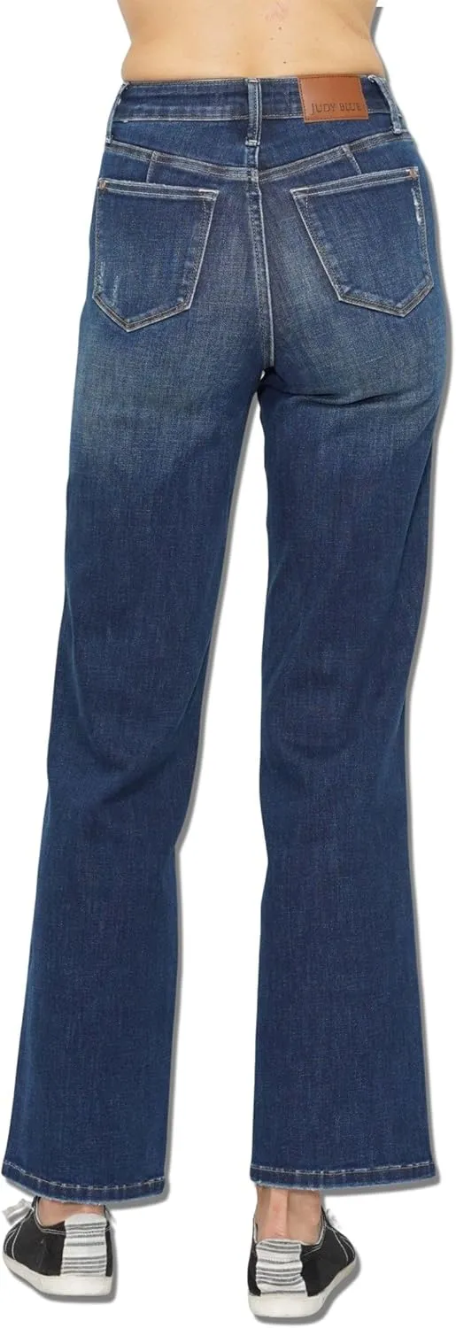 Judy Blue Women's High Waist Tummy Control Classic Straight Jeans