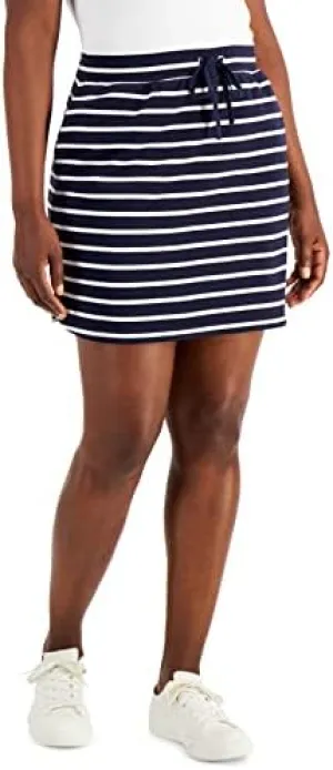 Karen S Women's Striped Pull-On Skort