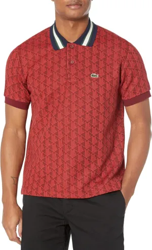 Lacoste Men's Classic Fit Contrast Collar Monogram Polo