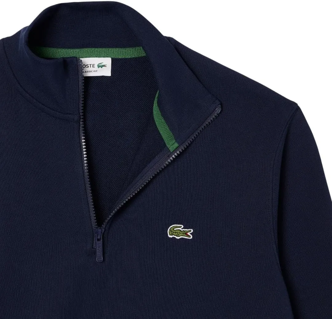 Lacoste Men's Non-Brushed Fleece Quarter Zip
