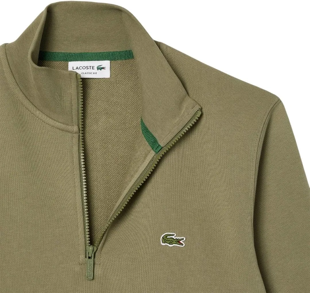Lacoste Men's Non-Brushed Fleece Quarter Zip