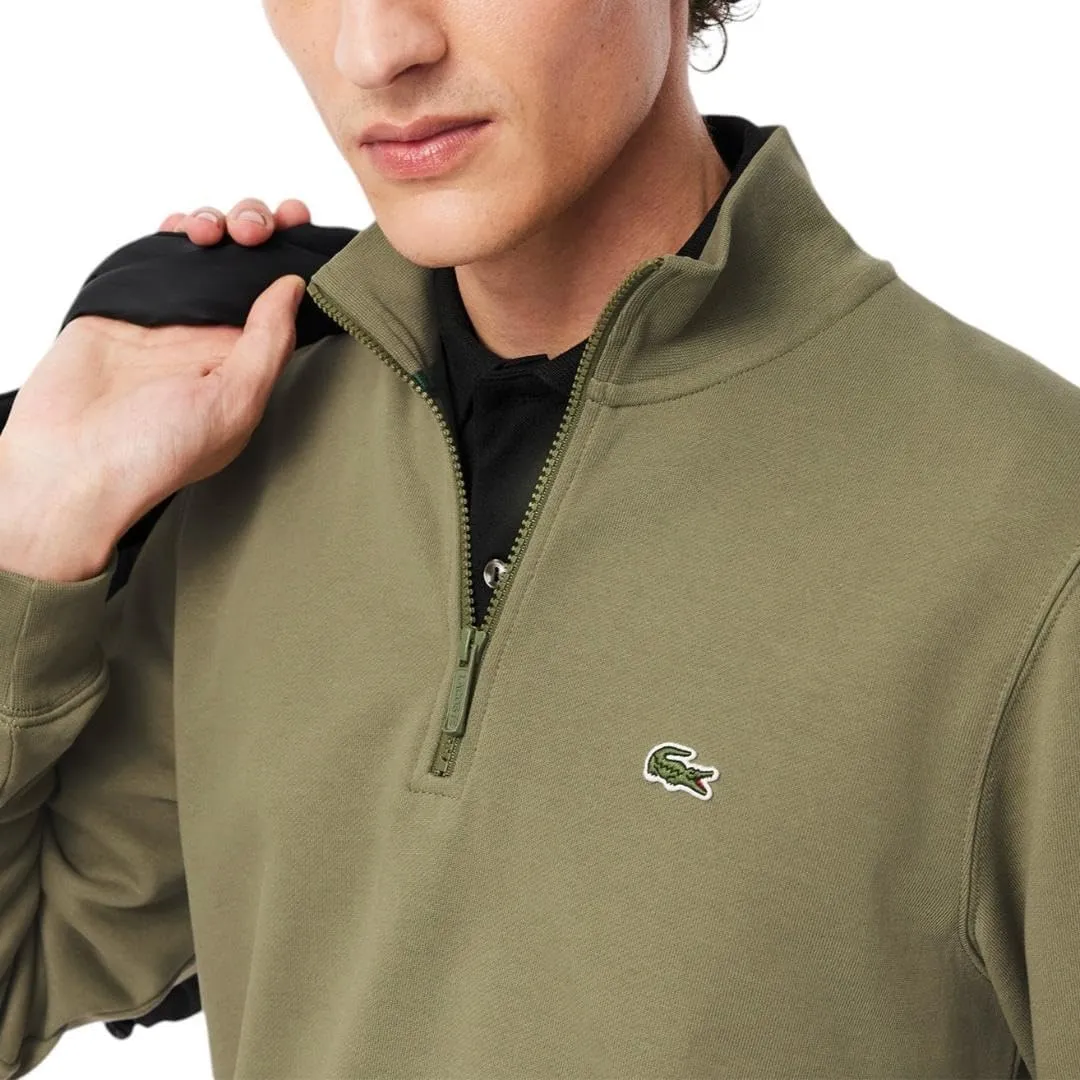 Lacoste Men's Non-Brushed Fleece Quarter Zip
