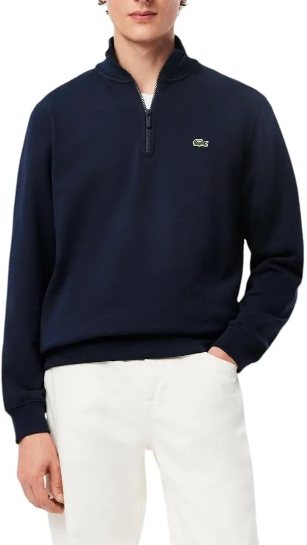 Lacoste Men's Non-Brushed Fleece Quarter Zip