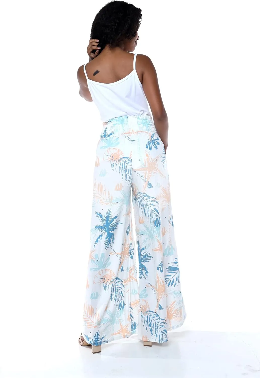 Lady High Slit Wide Leg Pants in Wispy Cereus Black