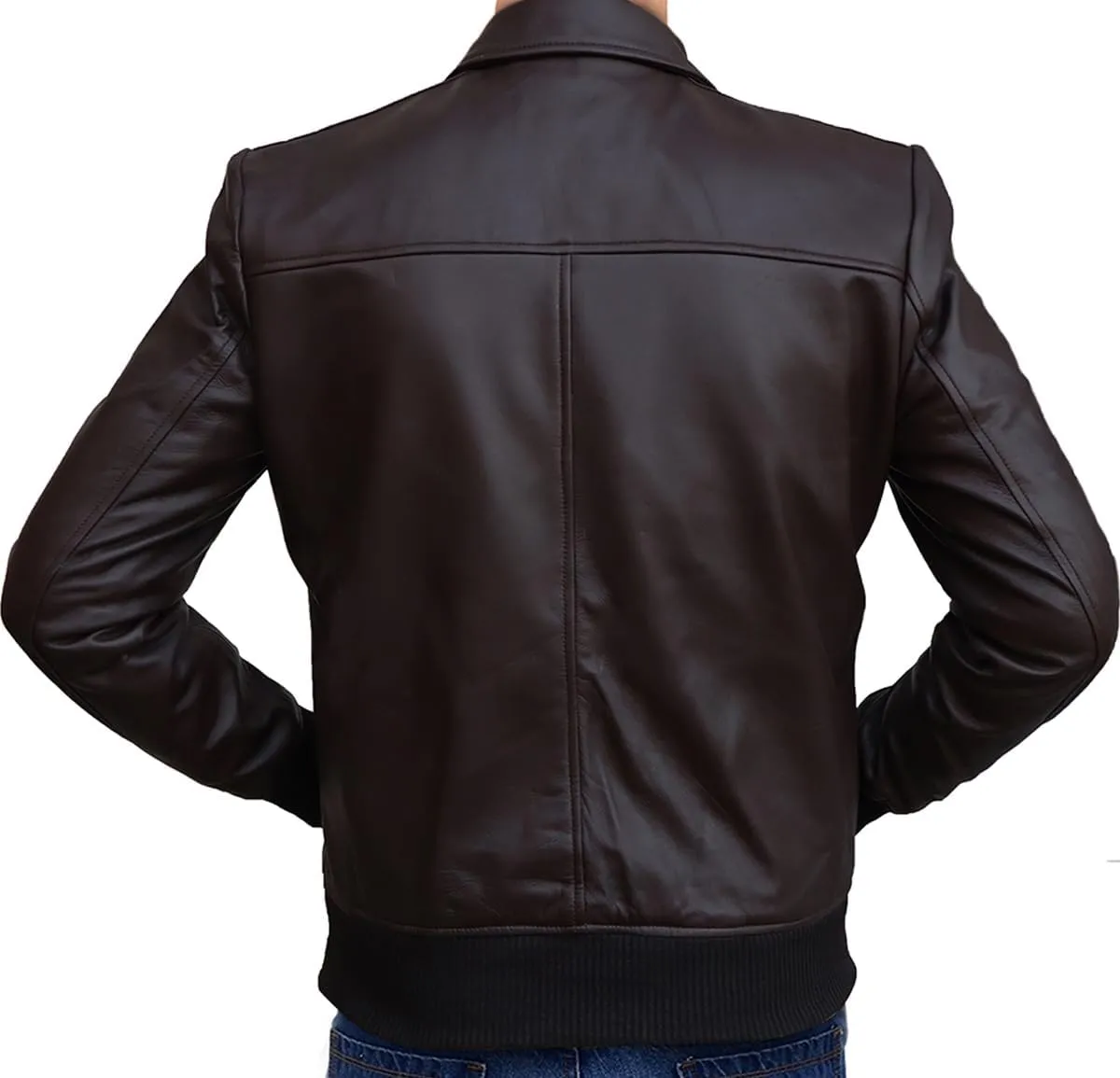 Leather Bomber Jackets for Men with Removable Hooded Real Leather Jacket
