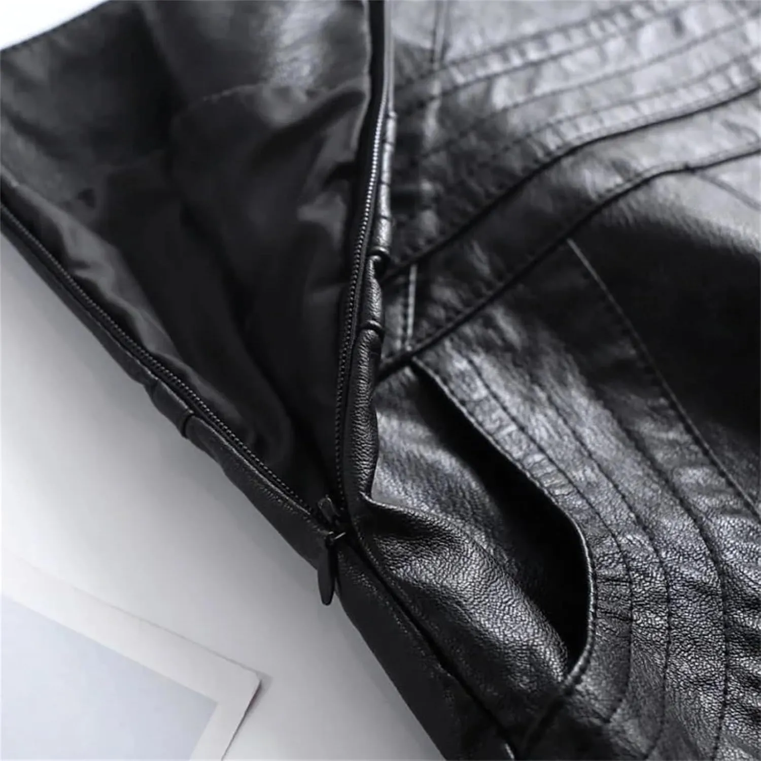 Leather Skirt Women Midi Skirt A-Line Large Size Over The Knee Mid-Length High-Waist Pleated Skirt Winter Lady