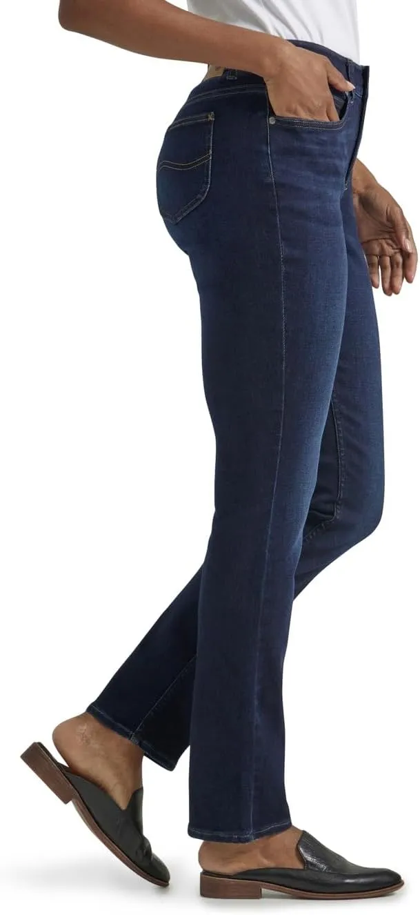 Lee Women's Petite Ultra Lux Comfort with Flex Motion Straight Leg Jean