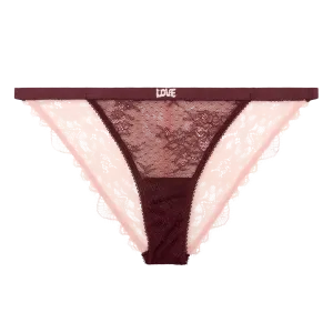 Love Stories - Wild Rose Comfortable Lace Briefs | Burgundy