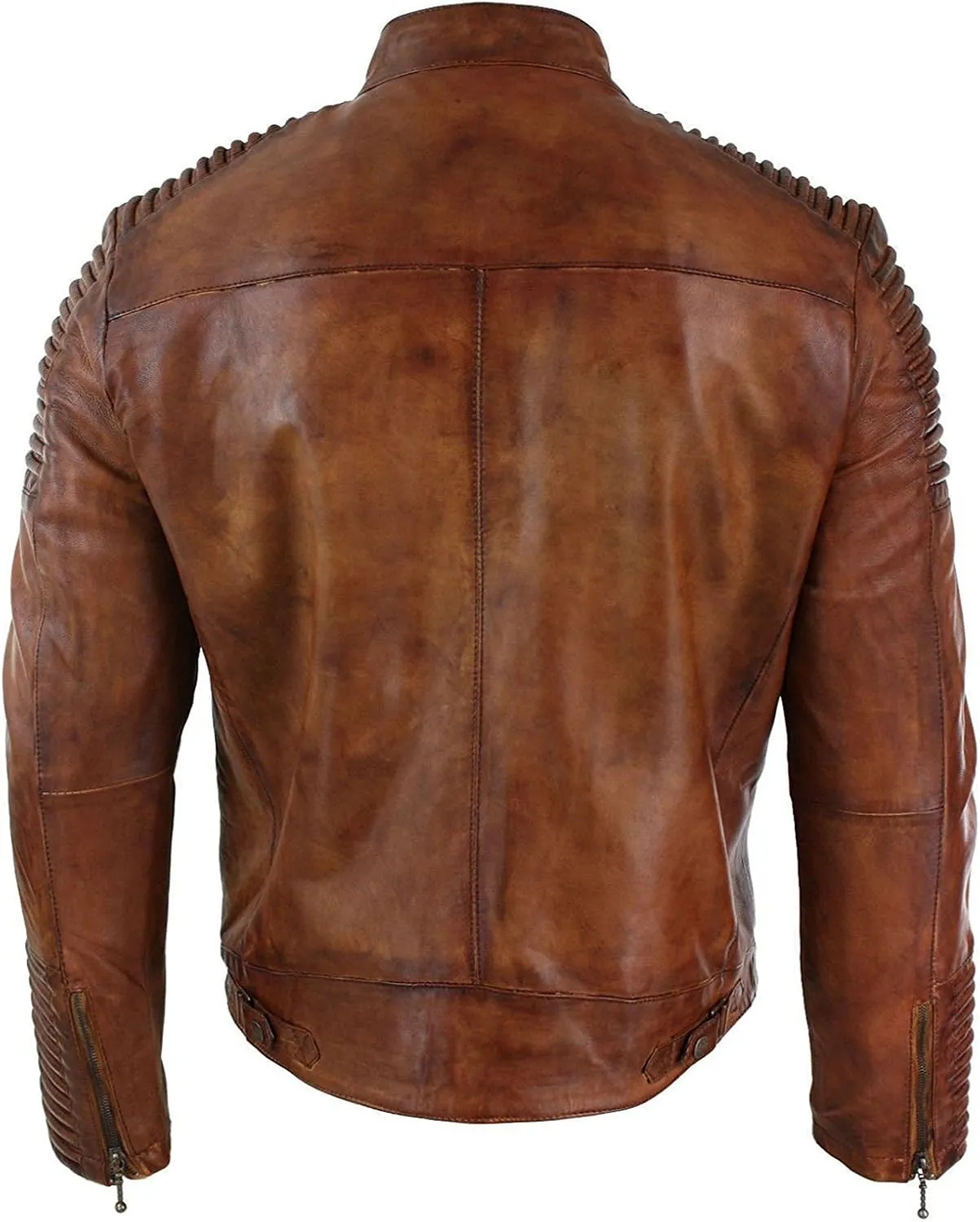 LP-FACON Mens Casual Motorcycle Rider Classic Biker Leather Jacket Collection