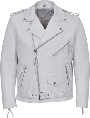 LP-FACON Mens Vintage Brando Motorcycle Rider Classic Biker Jacket Collection Leather/Faux