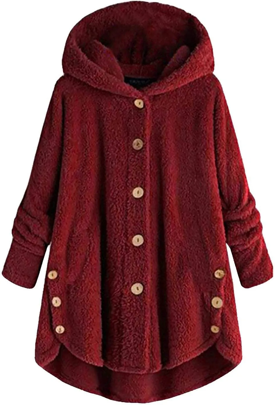 maisdgop Fleece Jackets for Women Cute Cat Ear Fleece Hooded Sweatshirt Solid Warm Winter Oversized Outwear With Pockets