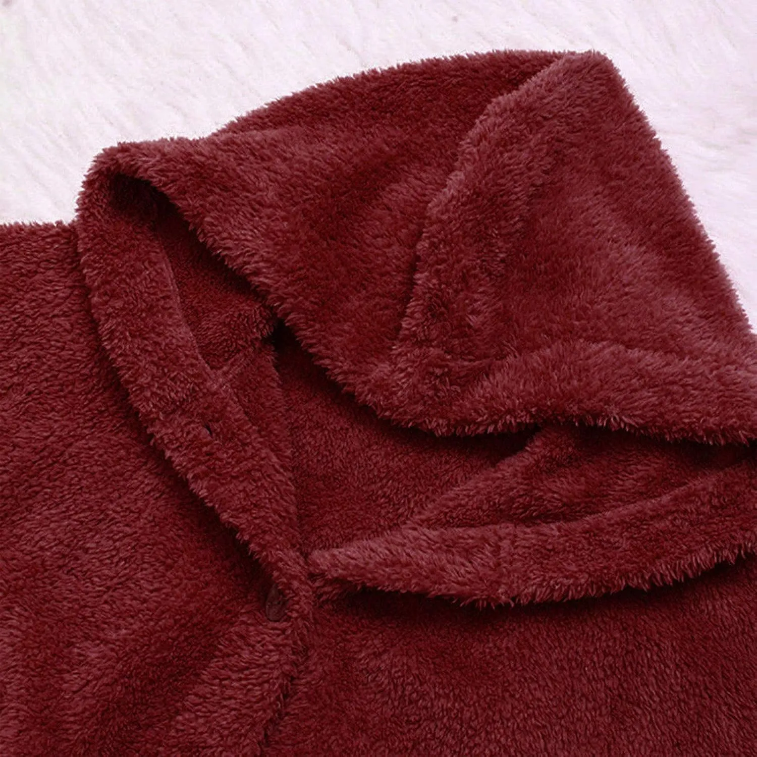 maisdgop Fleece Jackets for Women Cute Cat Ear Fleece Hooded Sweatshirt Solid Warm Winter Oversized Outwear With Pockets