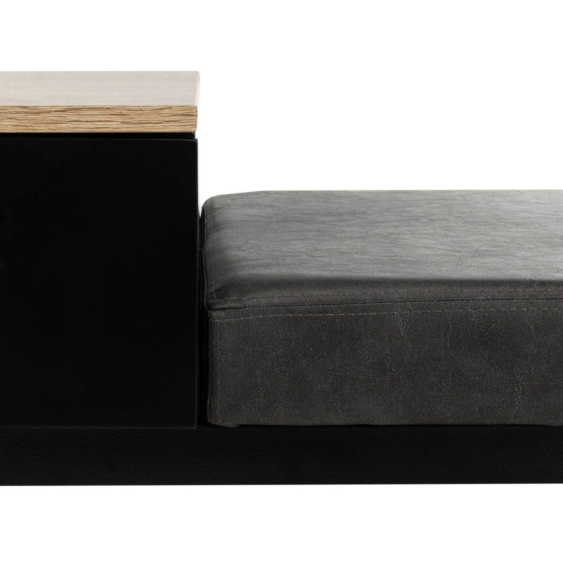 Maxton Bench with Storage Light Oak/Gray