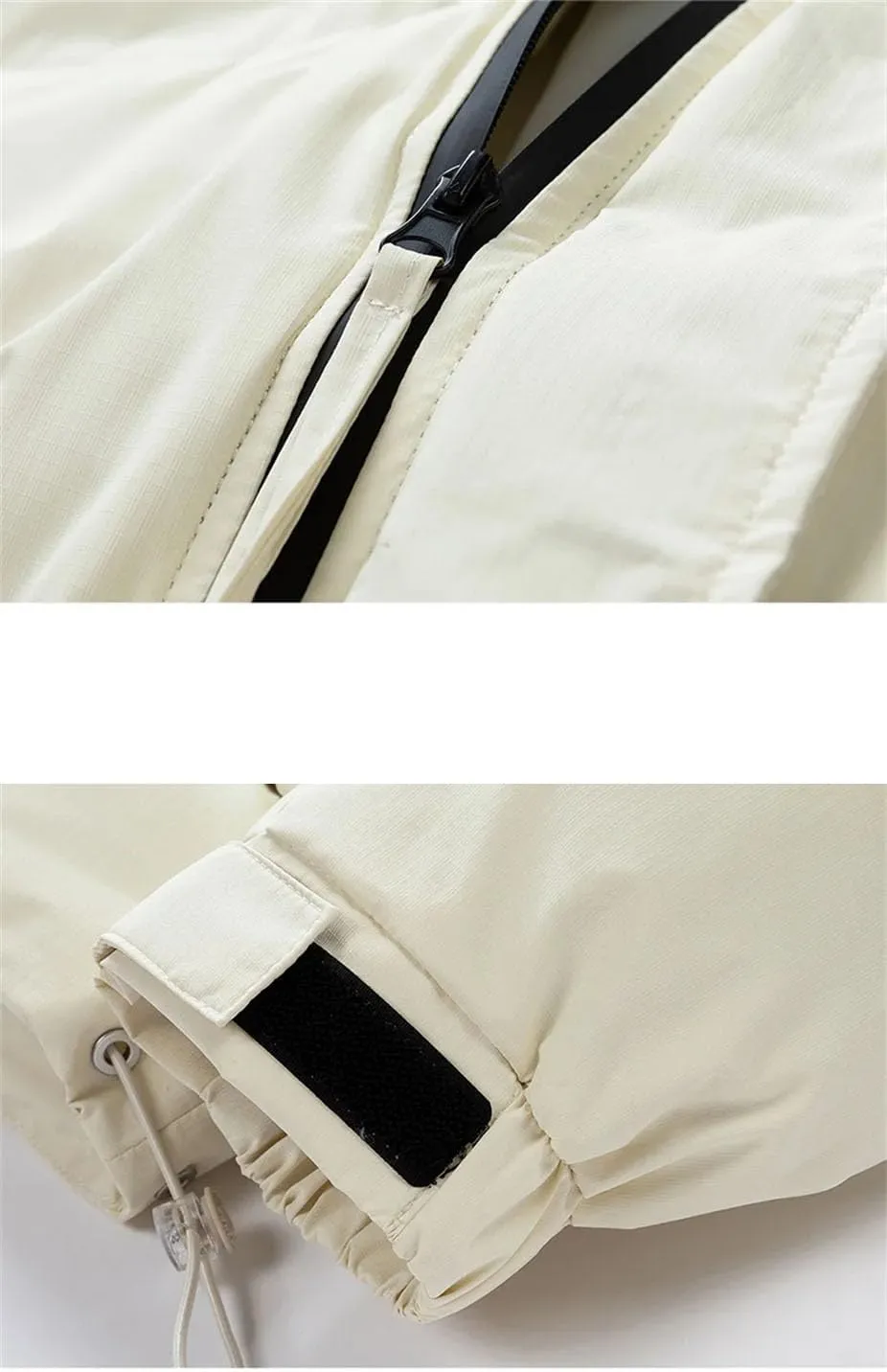 Men Drawstring Stand Collar Cotton-Padded Classic Outdoor Thicken Solid Zipper Pockets Parka Coat