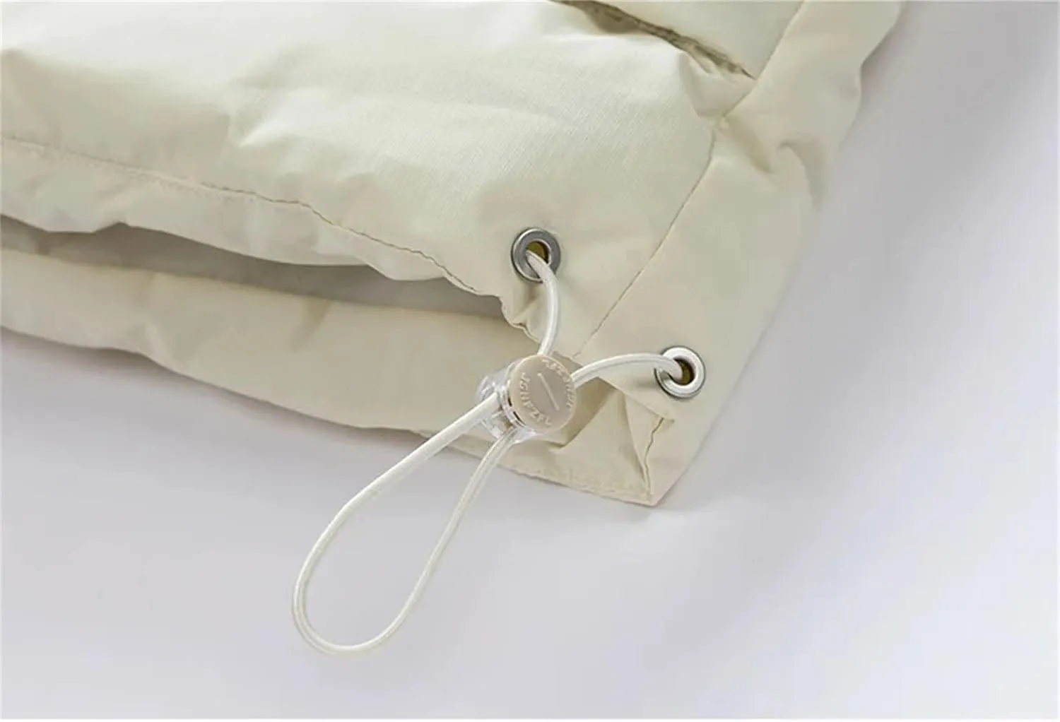 Men Drawstring Stand Collar Cotton-Padded Classic Outdoor Thicken Solid Zipper Pockets Parka Coat