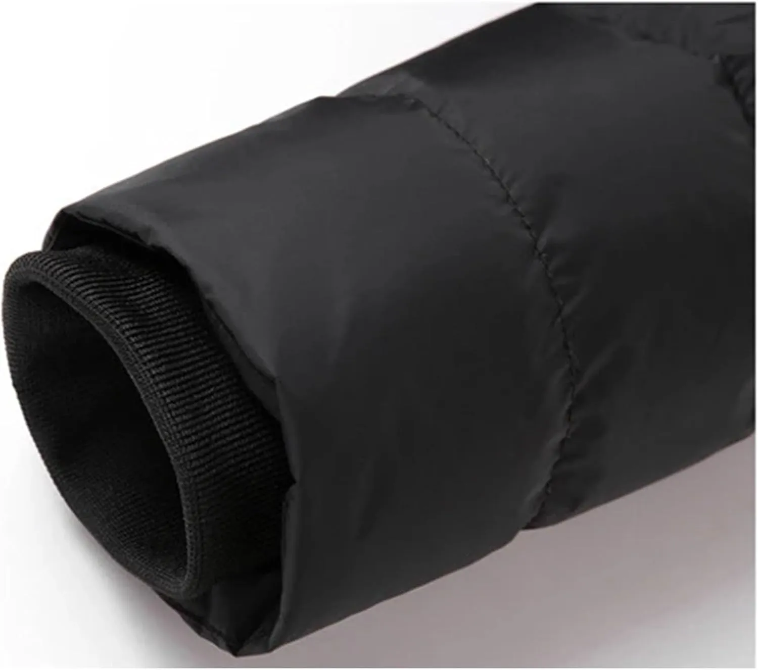 Men Hooded Stand Collar Cotton-Padded Jacket Classic Patchwork Zipper Warm Parka Coat