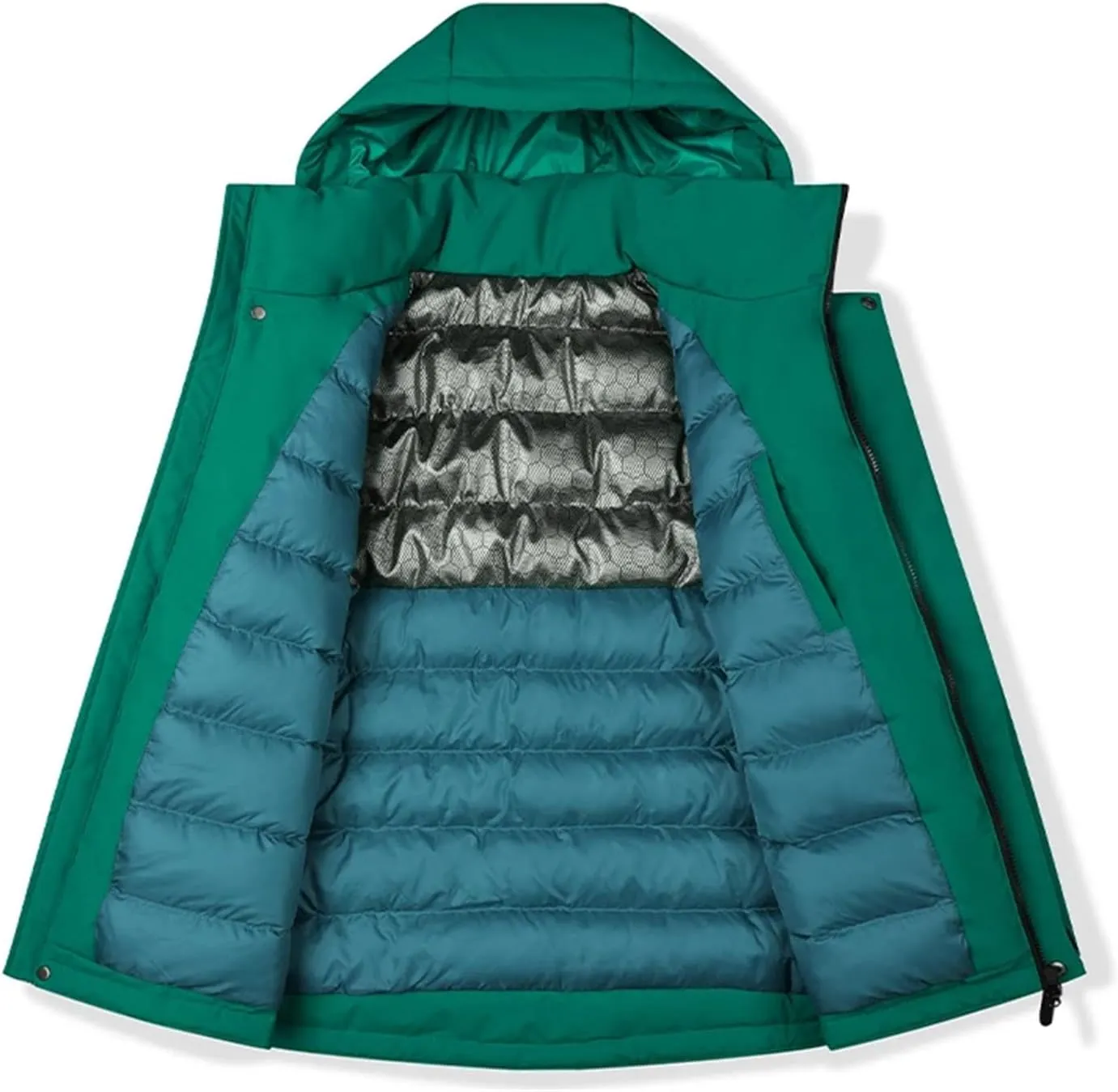 Men Outdoor Hooded Stand Collar Cotton-Padded Classic Thicken Oversized Patchwork Parka Coat