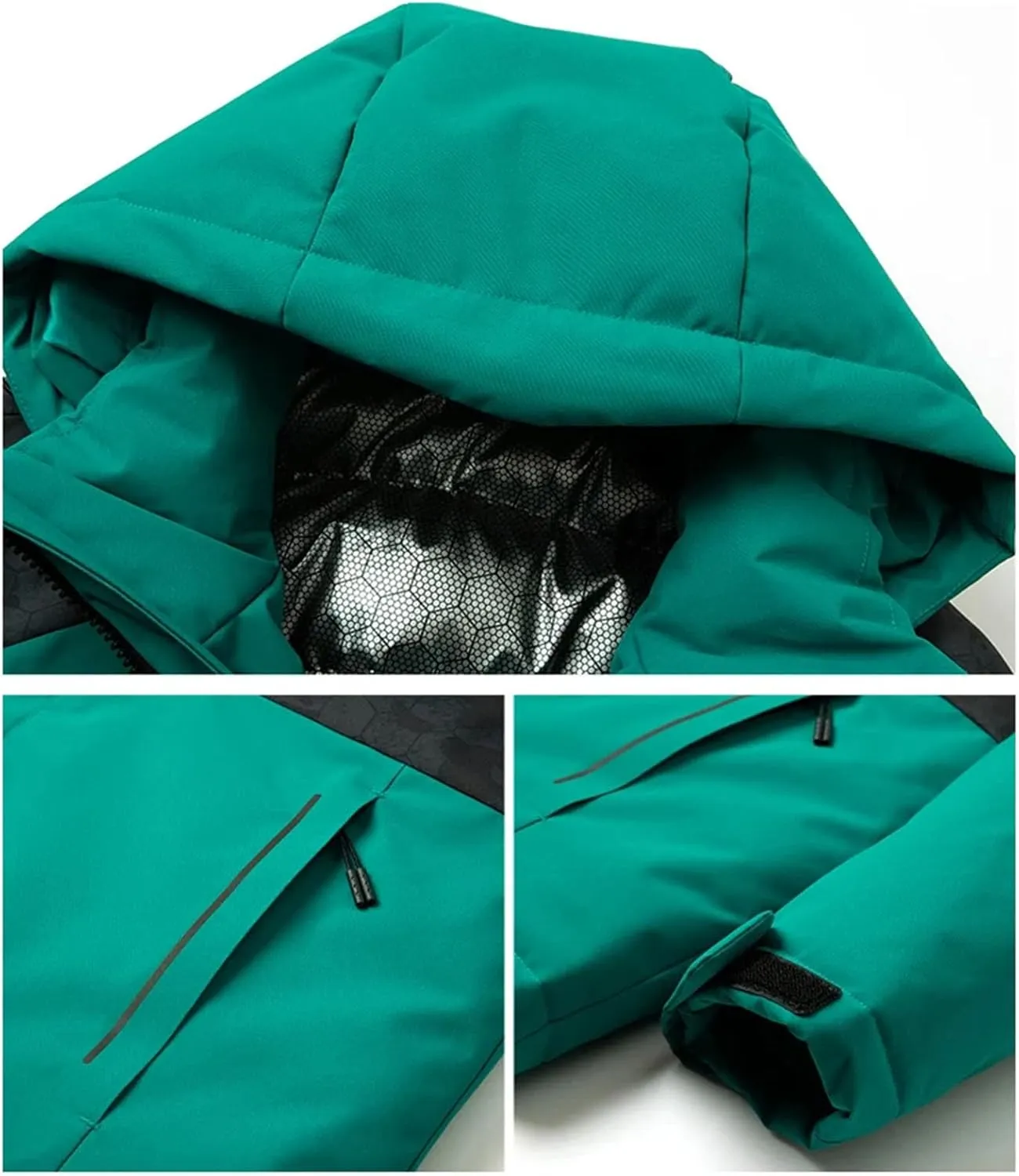 Men Outdoor Hooded Stand Collar Cotton-Padded Classic Thicken Oversized Patchwork Parka Coat