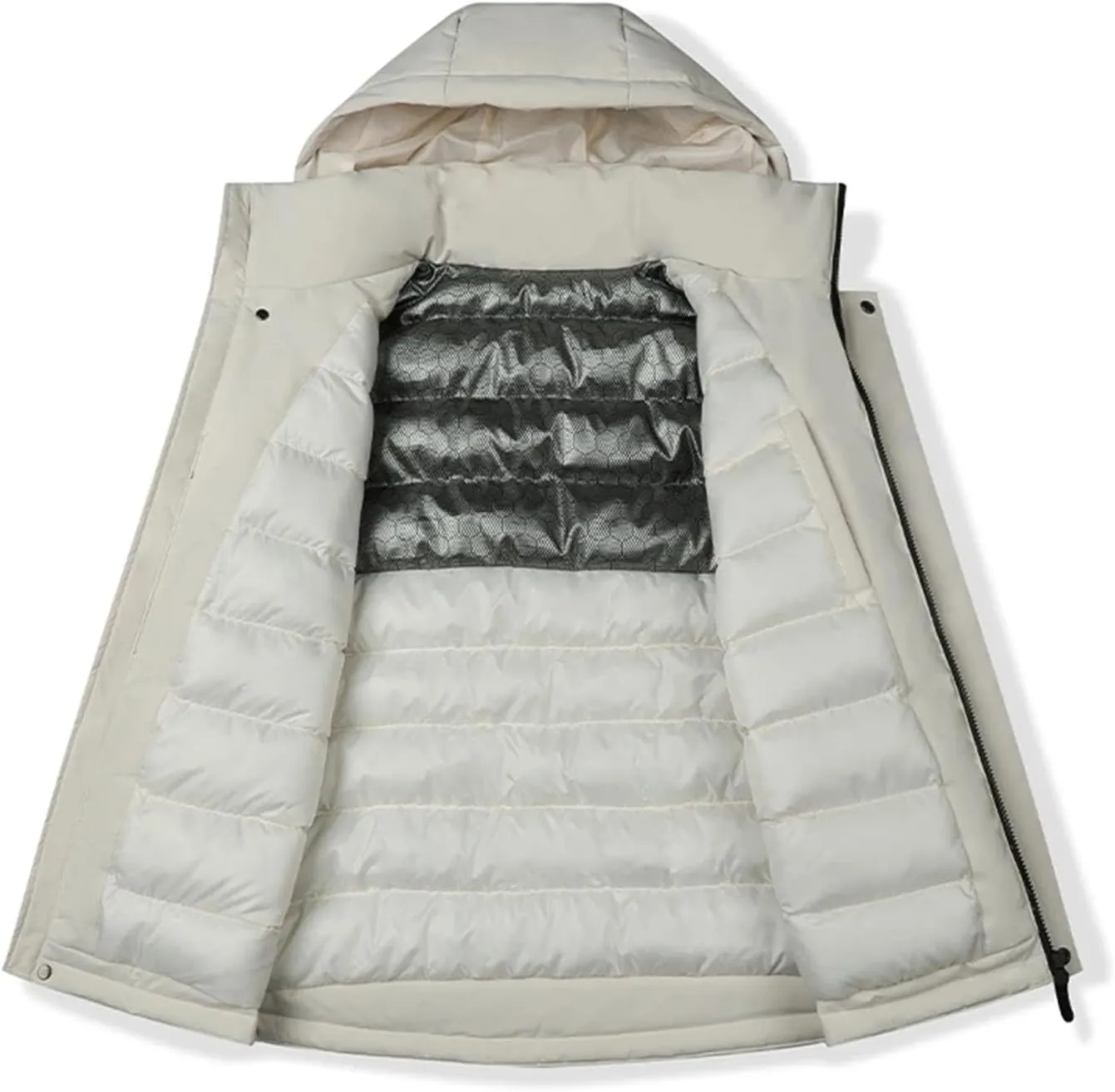 Men Outdoor Hooded Stand Collar Cotton-Padded Classic Thicken Oversized Patchwork Parka Coat