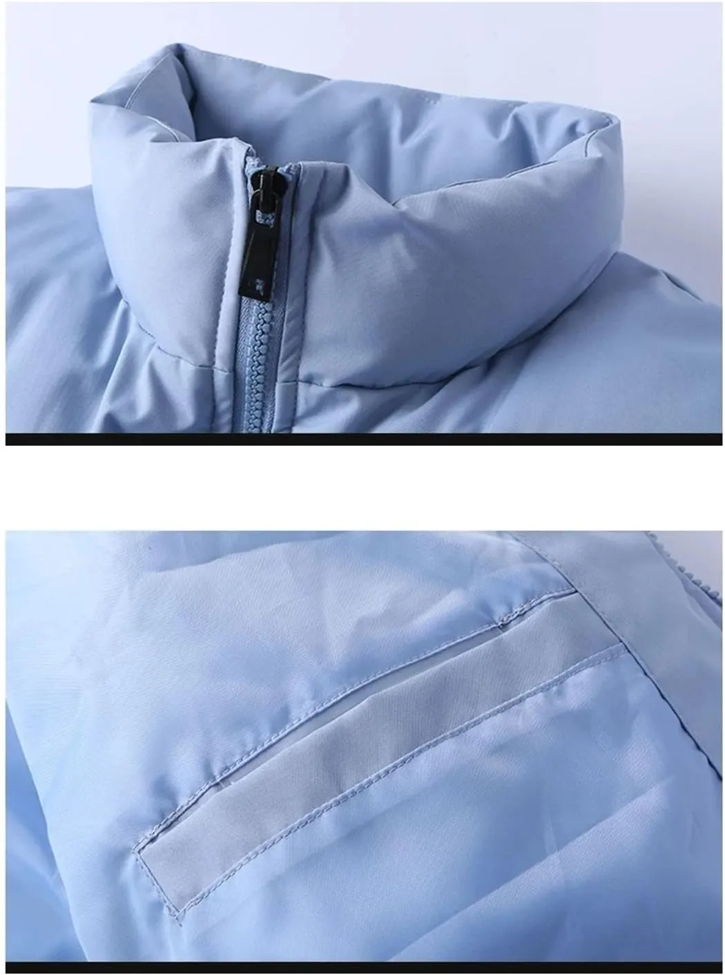 Men Solid Stand Collar Cotton-Padded Jacket Classic Thicken Warm Zipper Long Sleeve Parka Coat