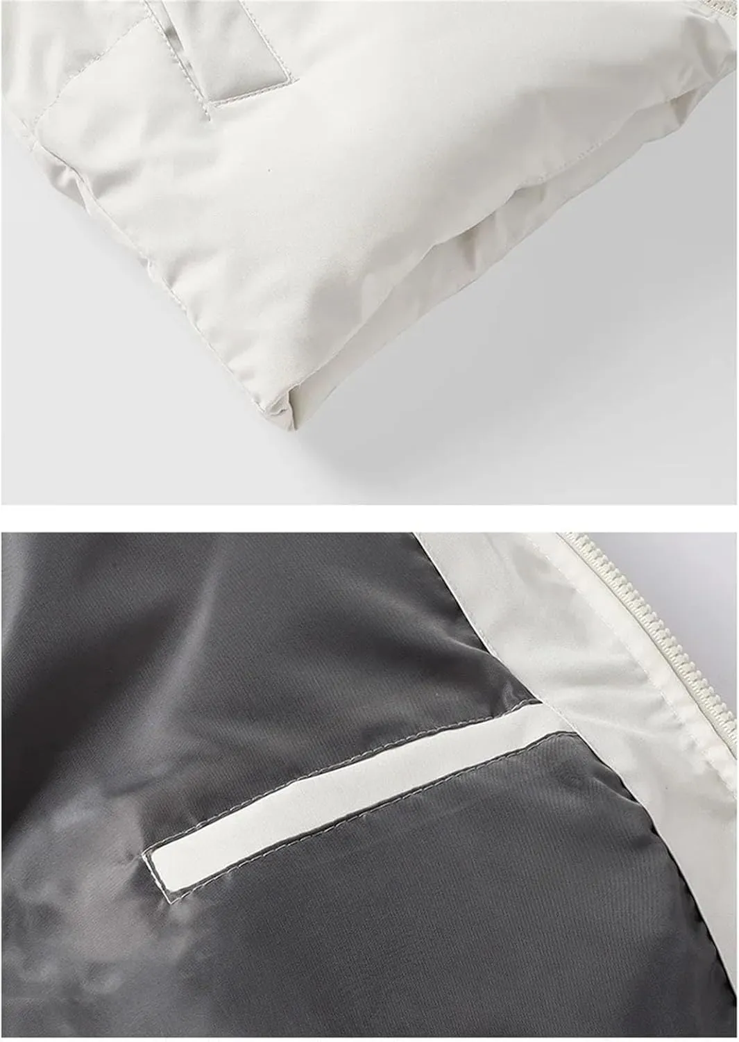 Men Stand Collar Zipper Solid Cotton-Padded Classic Thicken Oversized Parka Coat