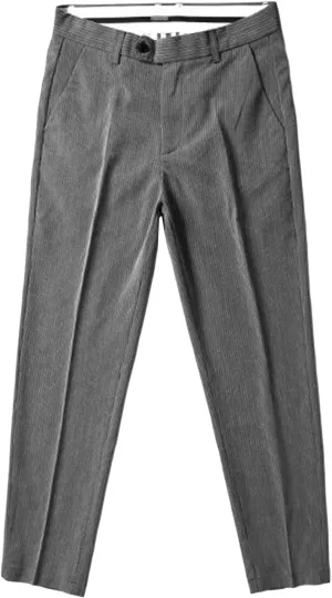 Mens Chinos Slim Fit Pants Comfort Casual Solid Trousers Flat Front Stretch Skinny Tapered Dress Pants (28,Grey), Grey, 28