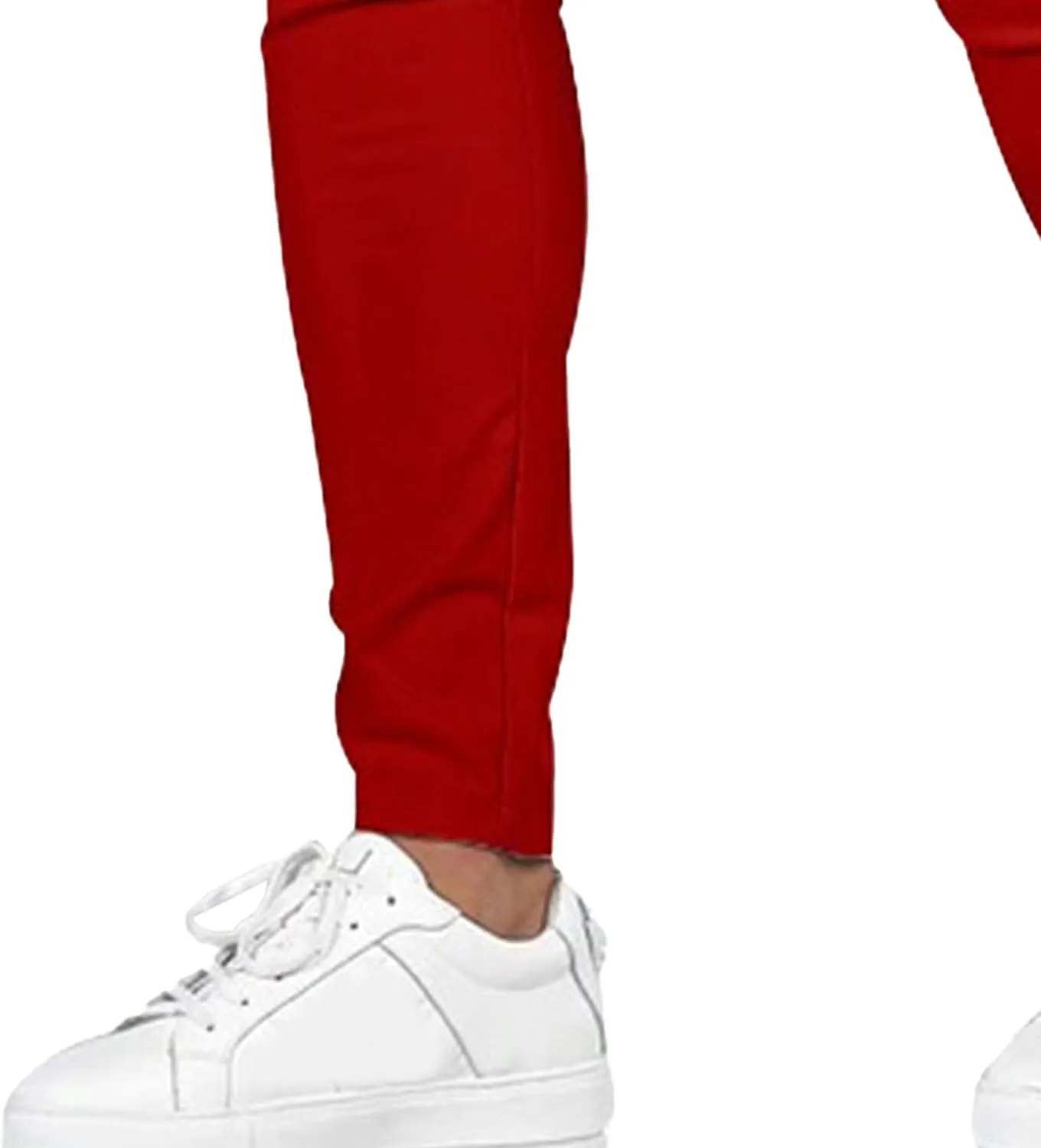 Men's Chinos Slim Fit Pants Stretch Skinny Tapered Dress Slack Comfort Casual Solid Workout Trousers