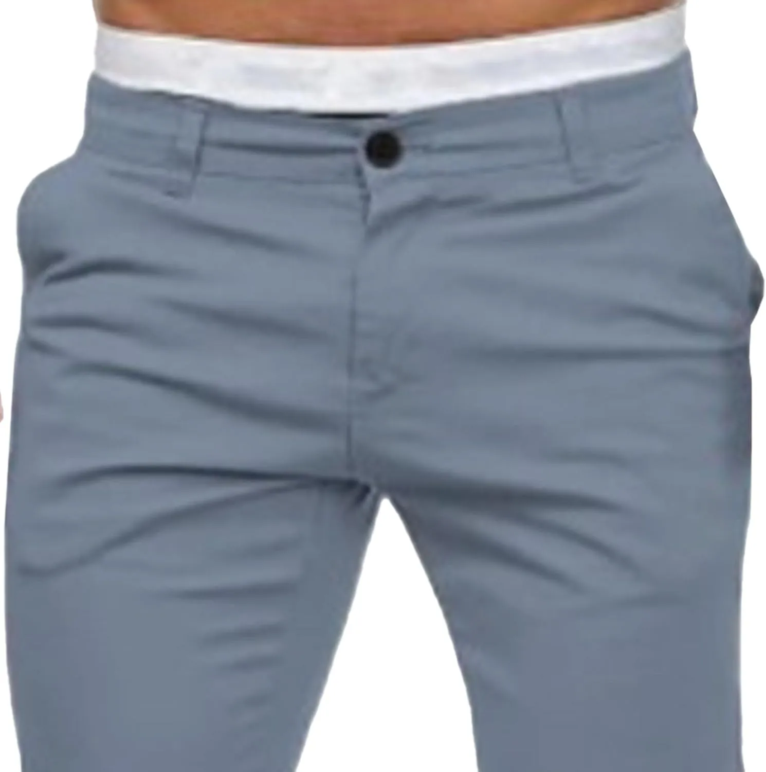 Men's Chinos Slim Fit Pants Stretch Skinny Tapered Dress Slack Comfort Casual Solid Workout Trousers