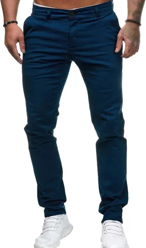 Men's Classic Lightweight Chino Pants Flat Front Comfort Stretch Solid Pant Casual Basic Straight Fit Trousers