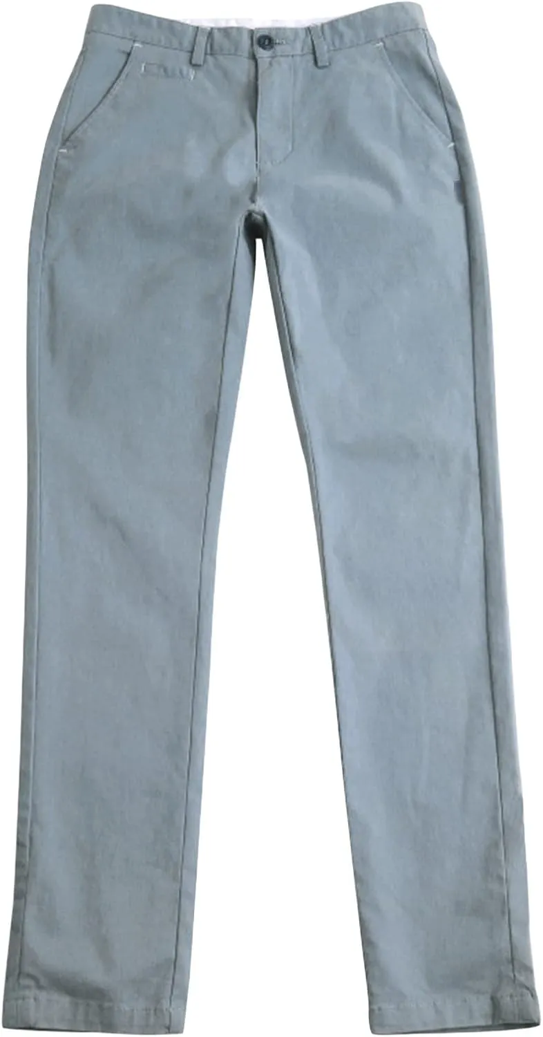 Men's Classic Straight Leg Stretch Pant Slim Fit Flat Front Casual Pants Solid Comfort Athletic Chino Trousers