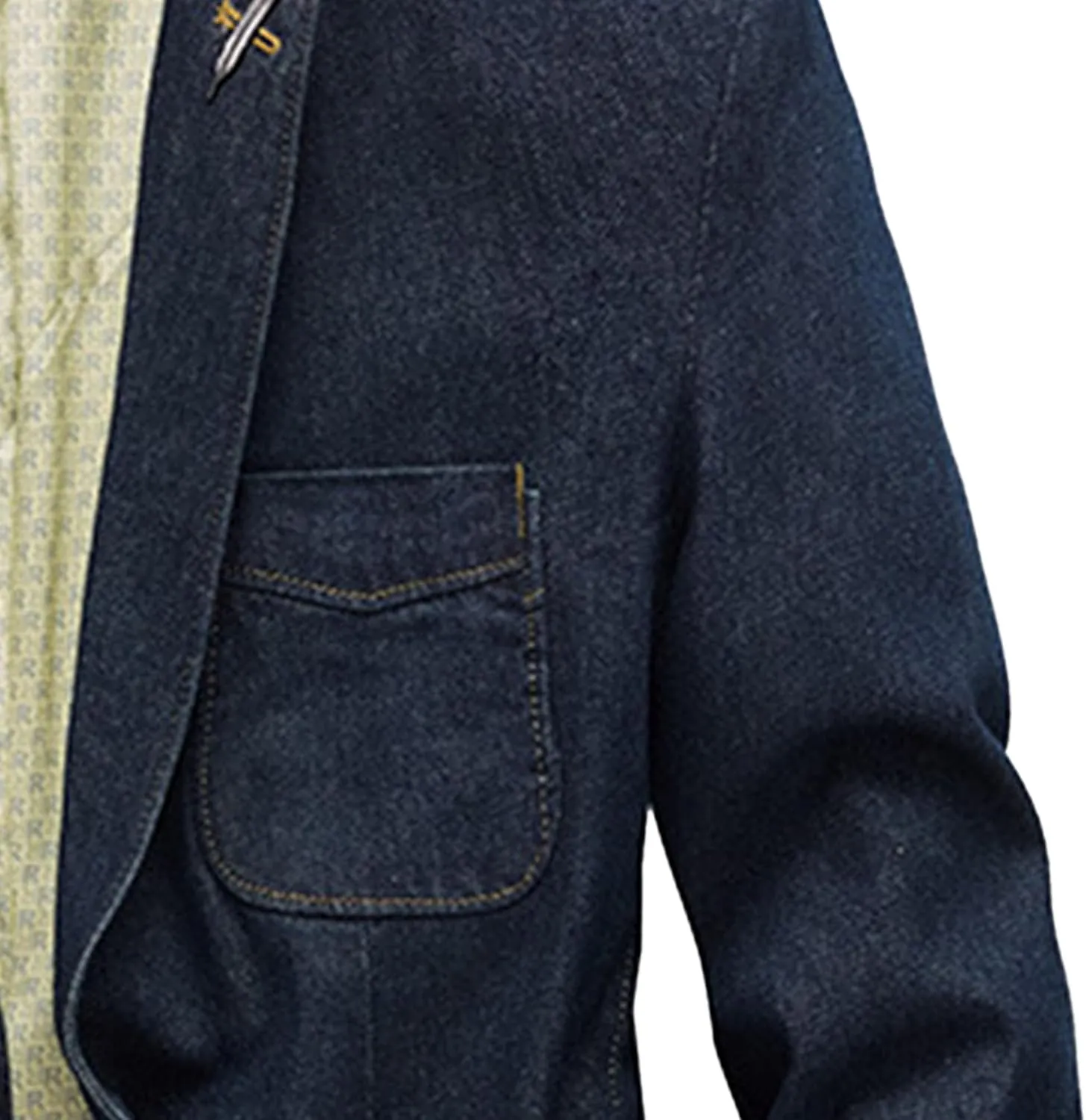 Men's Denim Blazer Two Button Jacket Slim Lapel Washed Suit Jackets Business Blazer Casual Sport Coat