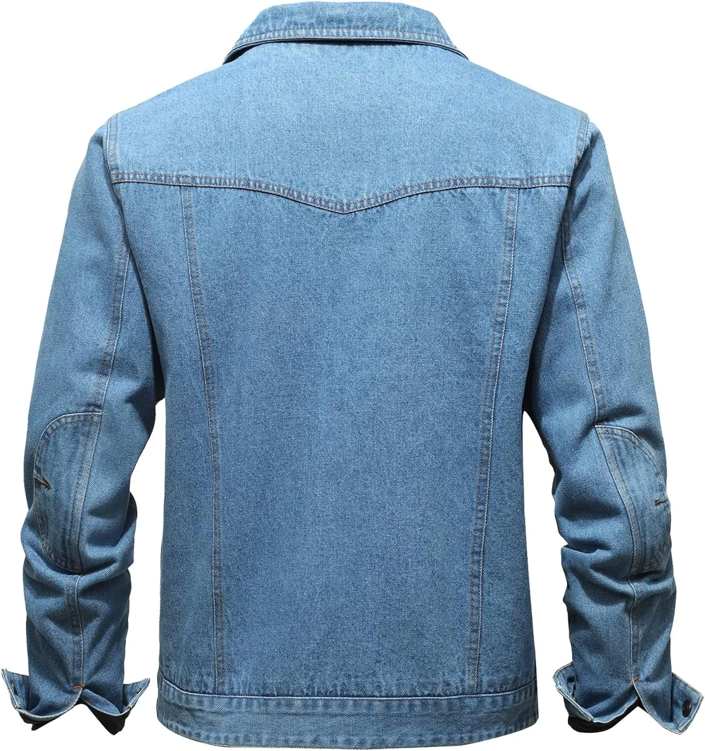 Men's Denim Jacket with Flannel Lined Jean Jackets for Winter Vintage Cowboy Cut Snap Closure Classic Heavy Duty