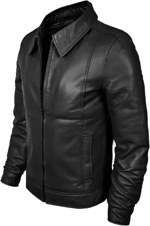Mens Leather Jacket - Real Lambskin Classic Vintage Style Leather Jackets For Men Brown Leather Jacket for Mens