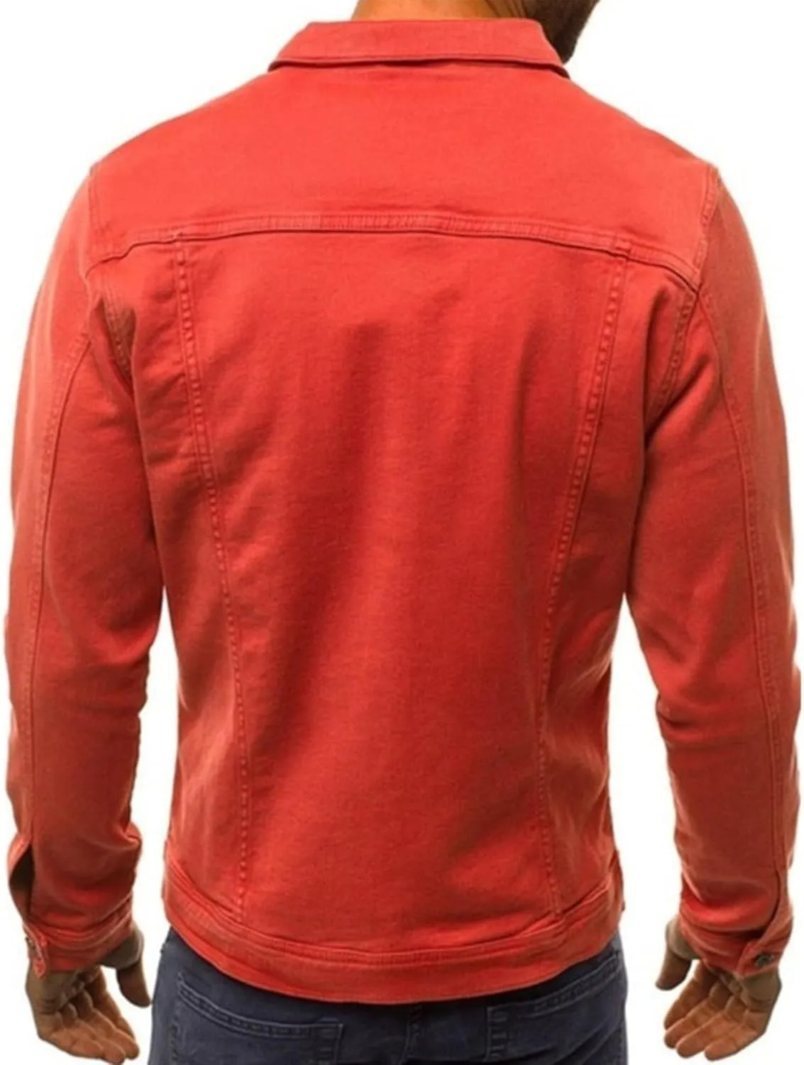 Men's Loose Plus Size Casual Jean Jacket Spring Autumn Denim Jacket Classic Trucker Style Slim Fit Outerwear