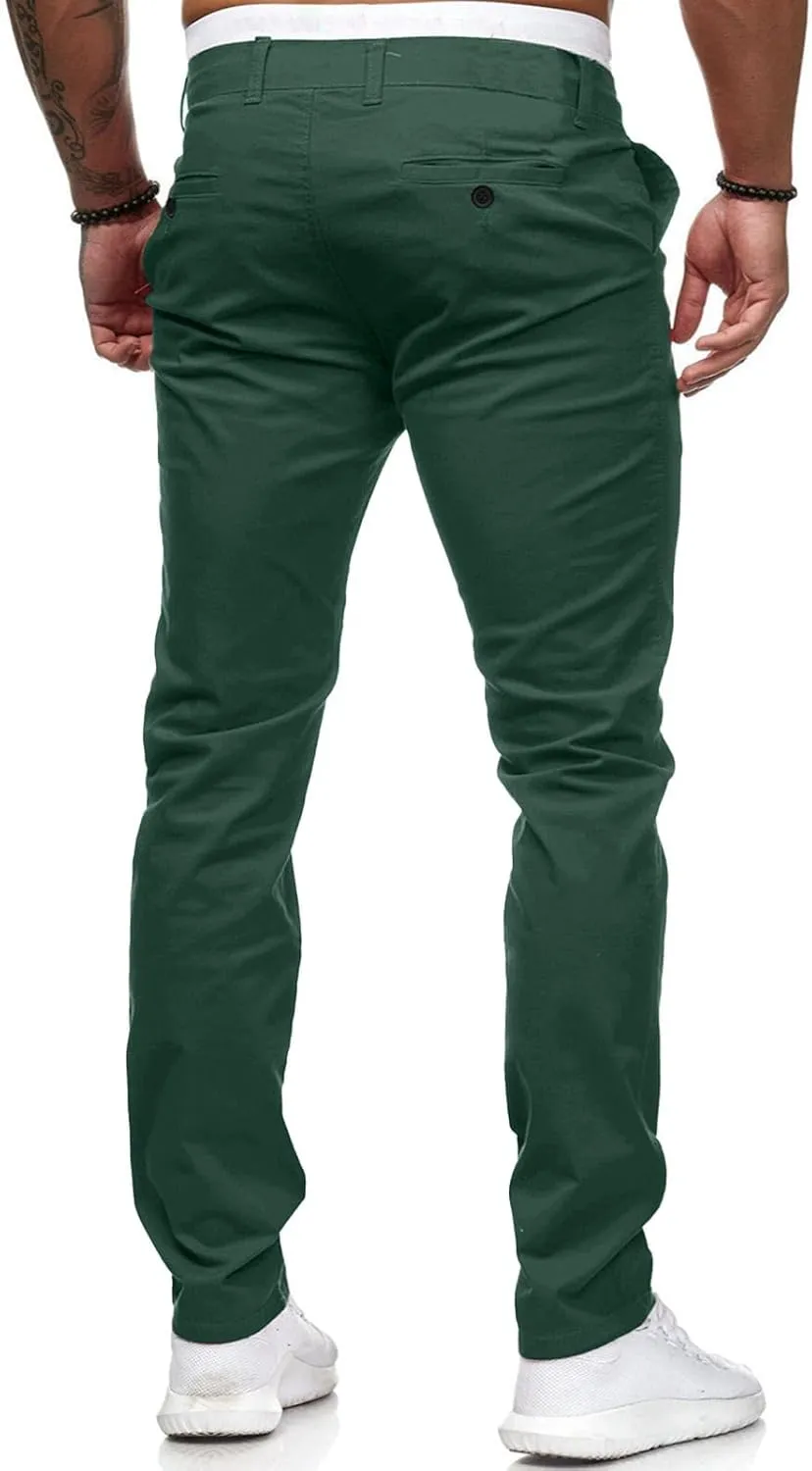 Mens Slim Fit Dress Pants Business Casual Work Suit Pants Formal Dress Trousers Comfort Stretch Flat-Front Chino Golf Pants