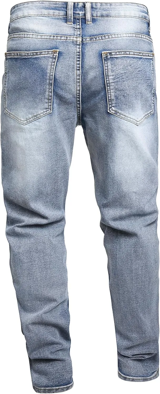 Men's Slim Fit Stretch Jeans Ripped Skinny Distressed Fashion Comfort Flex Waist Pants