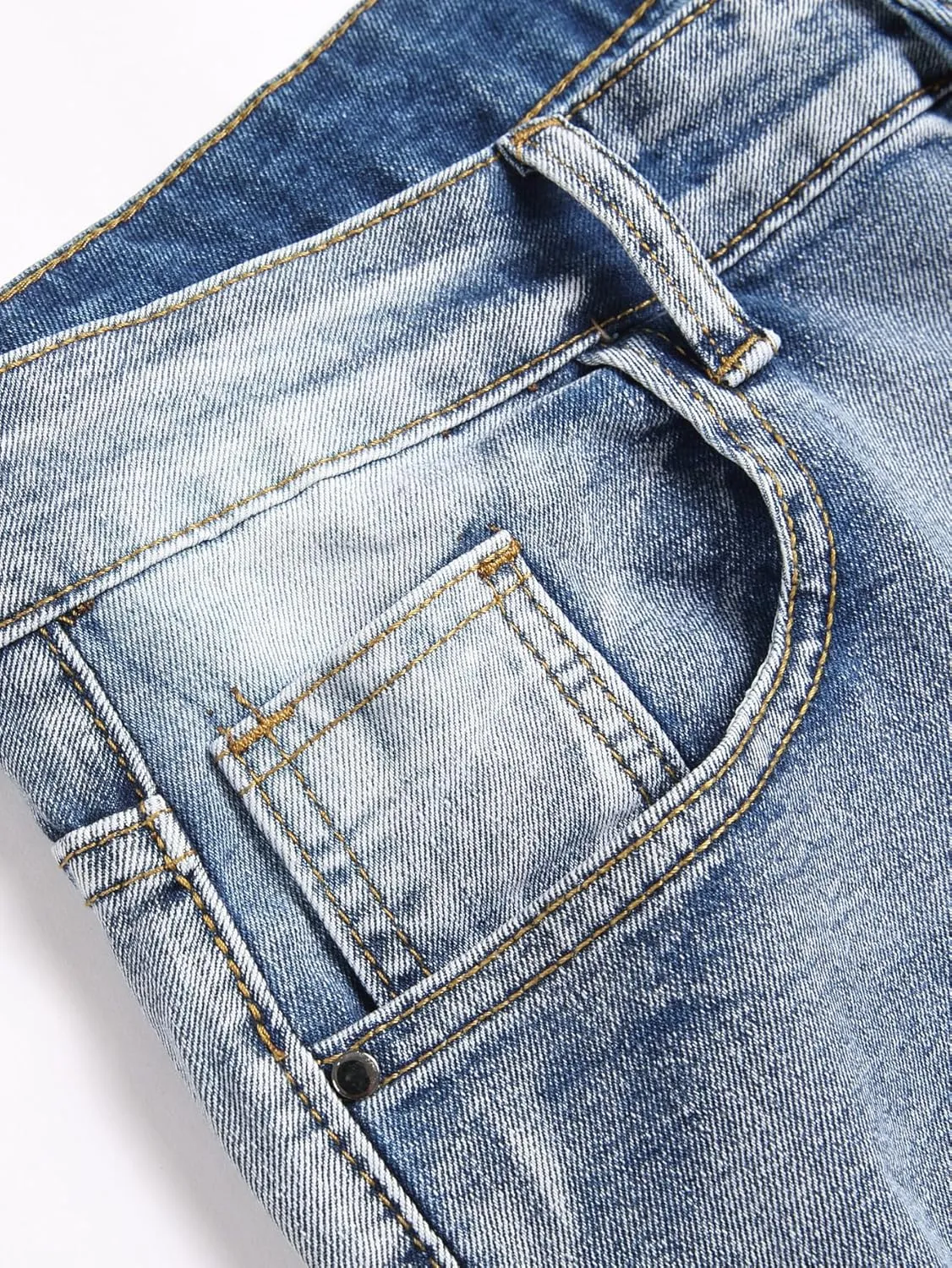 Men's Slim Fit Stretch Jeans Ripped Skinny Distressed Fashion Comfort Flex Waist Pants
