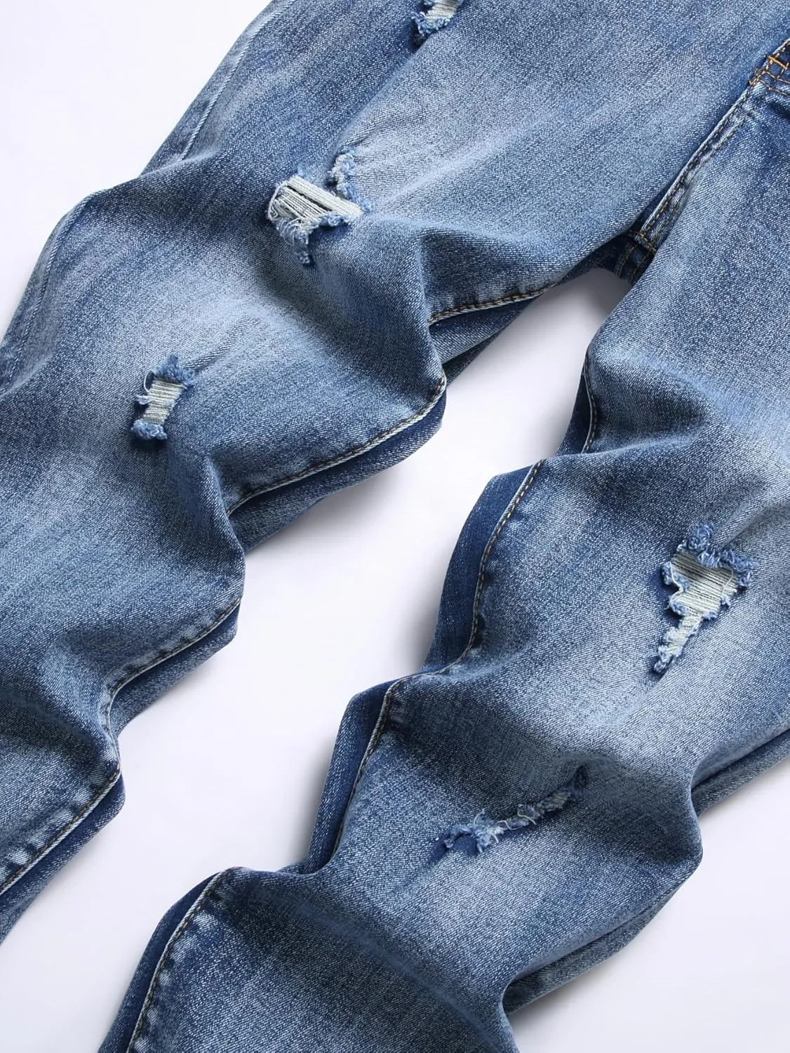 Men's Slim Fit Stretch Jeans Ripped Skinny Distressed Fashion Comfort Flex Waist Pants