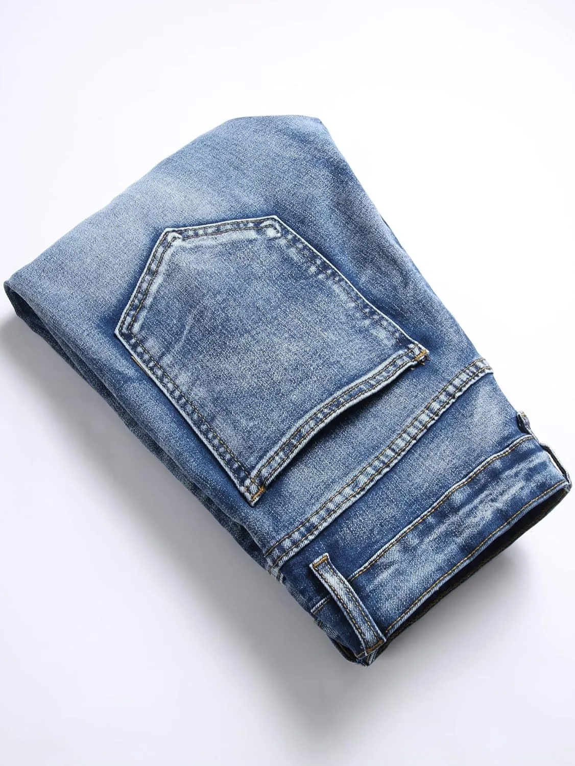 Men's Slim Fit Stretch Jeans Ripped Skinny Distressed Fashion Comfort Flex Waist Pants
